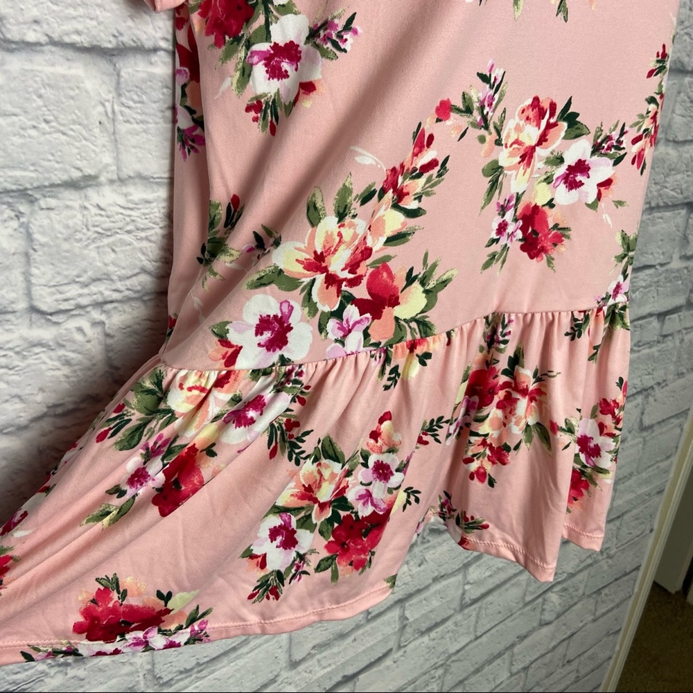 Haptics Pink Floral Peplum Blouse - Picture 8 of 12